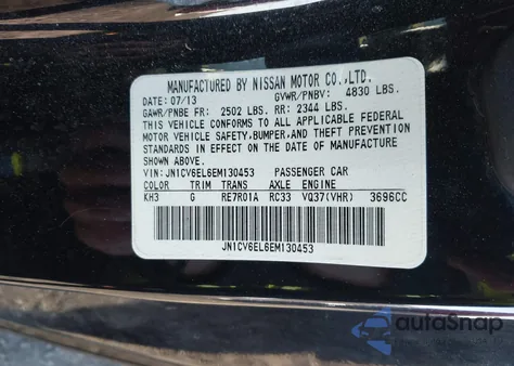 2014 Infiniti Q60 z USA, uszkodzony, nr VIN JN1CV6EL6EM130453